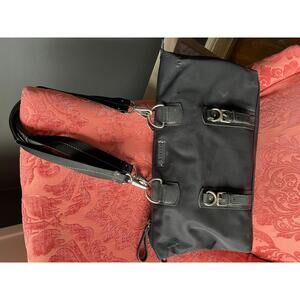 Lauren Ralph Lauren Black Nylon Shoulder Tote Bag
